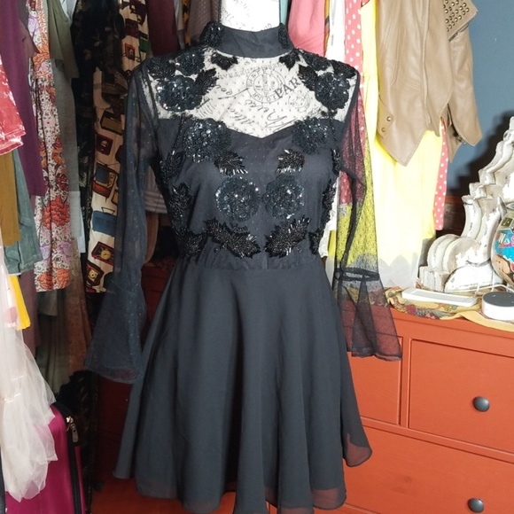 ASOS Dresses & Skirts - Asos Black Sequin Embellished Lace Dress